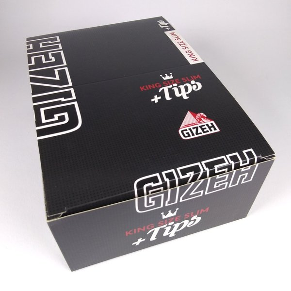 Gizeh Black King Size Slim + Tips, 26pc Box