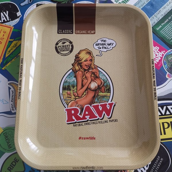 RAW Metal Rolling Tray, large, RAW Girl