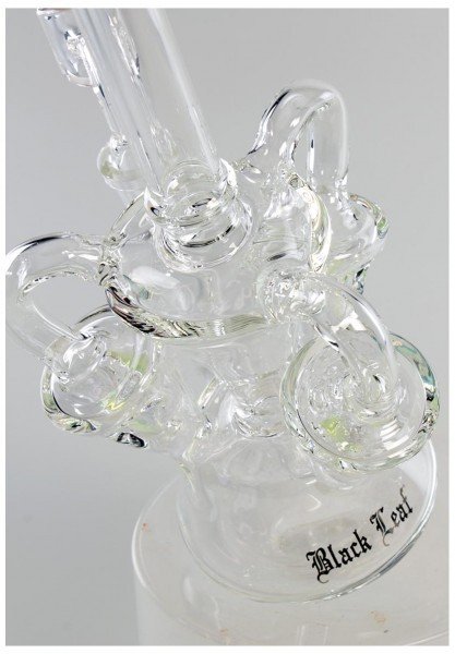 Dab-Rig Recycler Deluxe with Banger and Bowl, Black Leaf