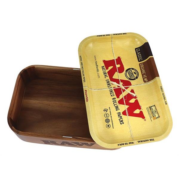 RAW Wooden Cache Box with Tray Lid - small