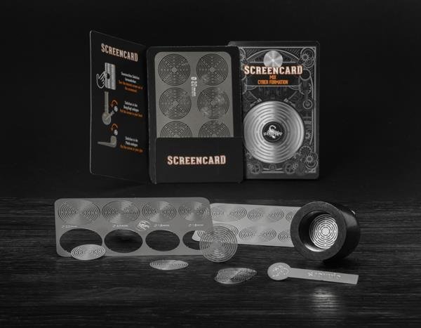 Scorpio Screencard Edelstahl Siebchen "Cyber Formation", 20mm, mit Tool