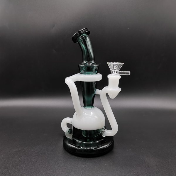 Mini Rig Teal/White - Green Dream Glass