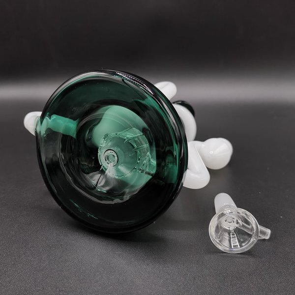 Recycler Bong Grünblau/Weiß - Green Dream Glass