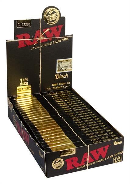 RAW Black 1 1/4 Size Slim Papers, 24 Stück