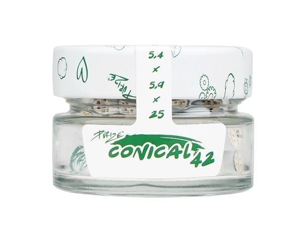 PURIZE Conical XTRA Slim Size Aktivkohlefilter, 42er GLAS