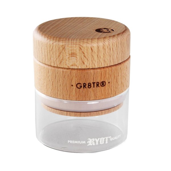 Ryot GR8TR® Grinder Beech 3pcs. with jar, clear